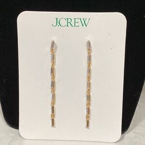 J. Crew Gold and Silver Linear Earrings